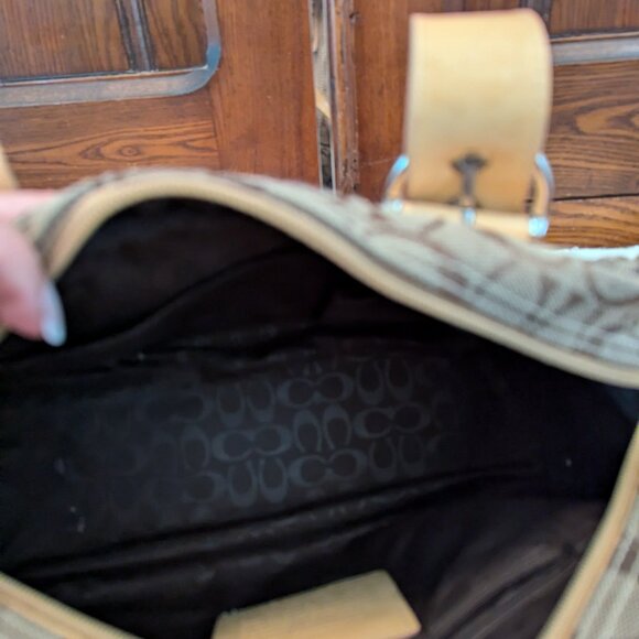 Coach Vintage Y2K Classic C Logo Soho Mini Boston Tan Canvas Leather Handbag - Picture 12 of 12